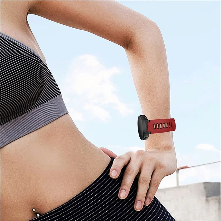 Band Di Orologi In Silicone Per Garmin Forerunner 735xt 220 230 235 620 630, Cinturino Da Polso A Doppio Colore Con Fibbia Nera - Rosso / Nero