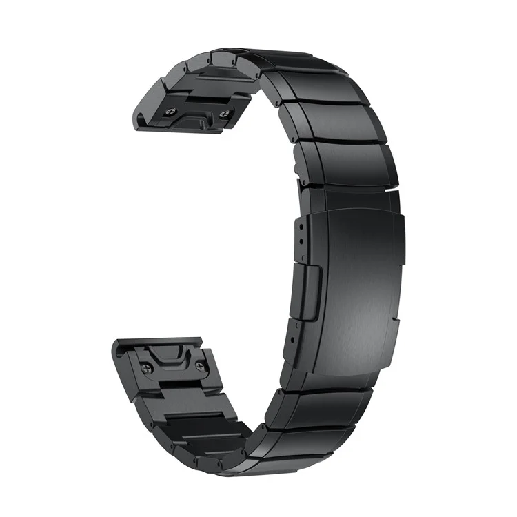 For Garmin Fenix 6 Stainless Steel Watch Band Wrist Strap Replacement with Butterfly Buckle - Black