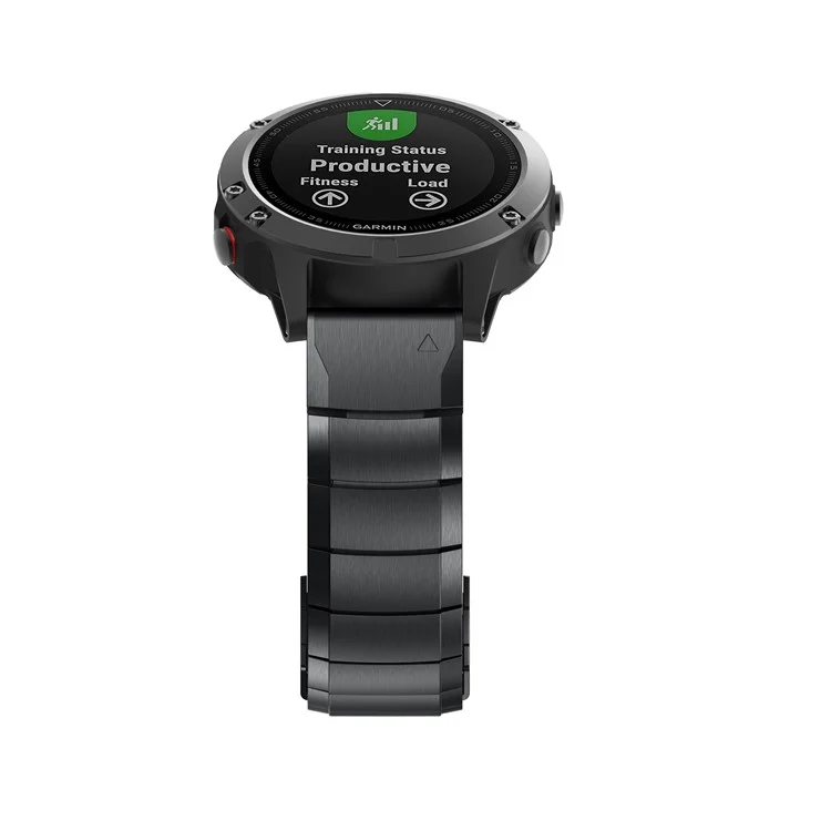 Para Garmin Fenix 6X Pulseira de Aço Inoxidável com 1 Conector - Preto