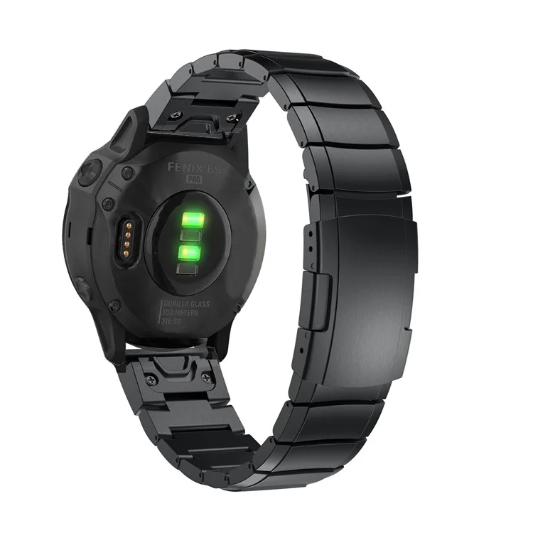 Per Garmin Fenix ​​6s in Acciaio Inossidabile Watch Band Sostituzione Cinturino Con Fibbia a Farfalla - Nero