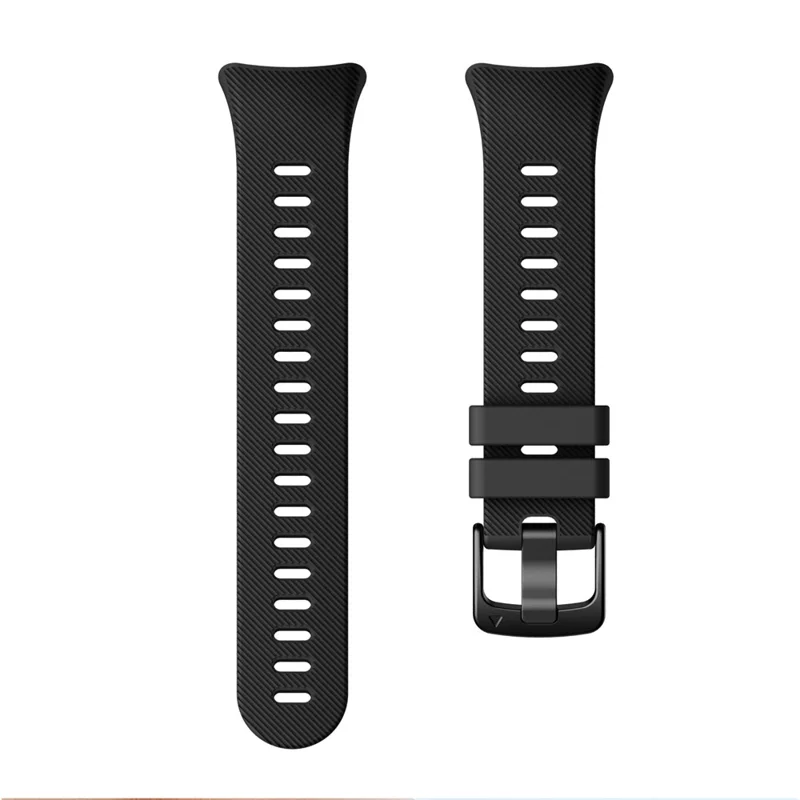 Silicone Watch Band Strap Black Buckle for Garmin Forerunner 45 - Black