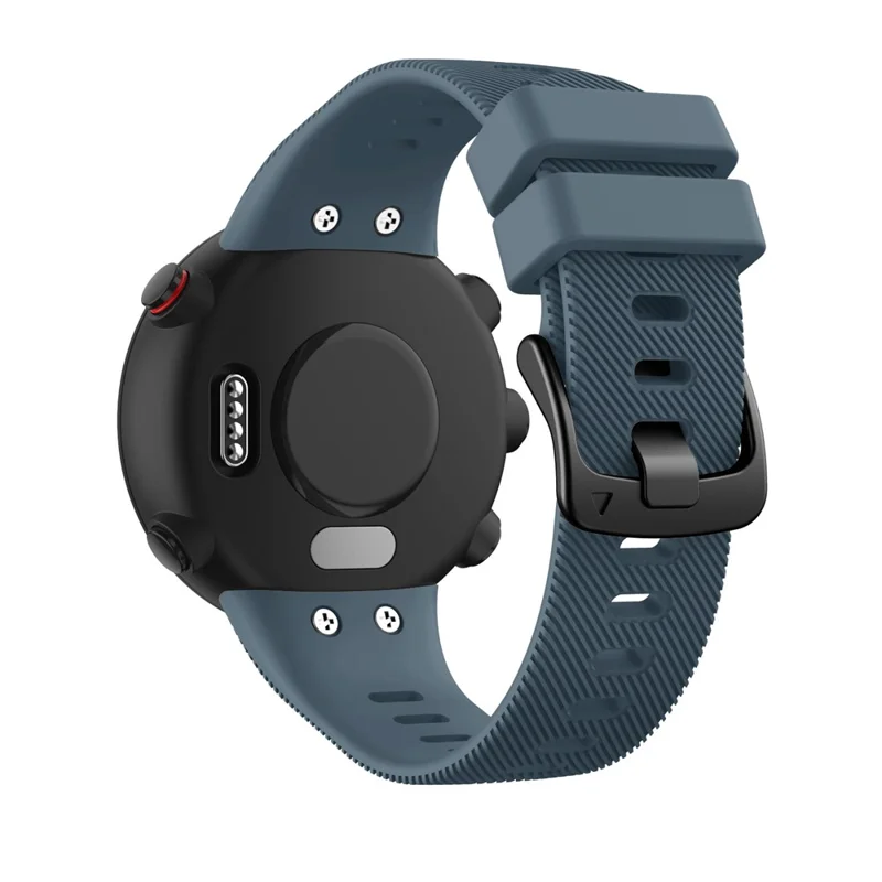 Silicone Watch Band Strap Black Buckle for Garmin Forerunner 45 - Titanium Grey