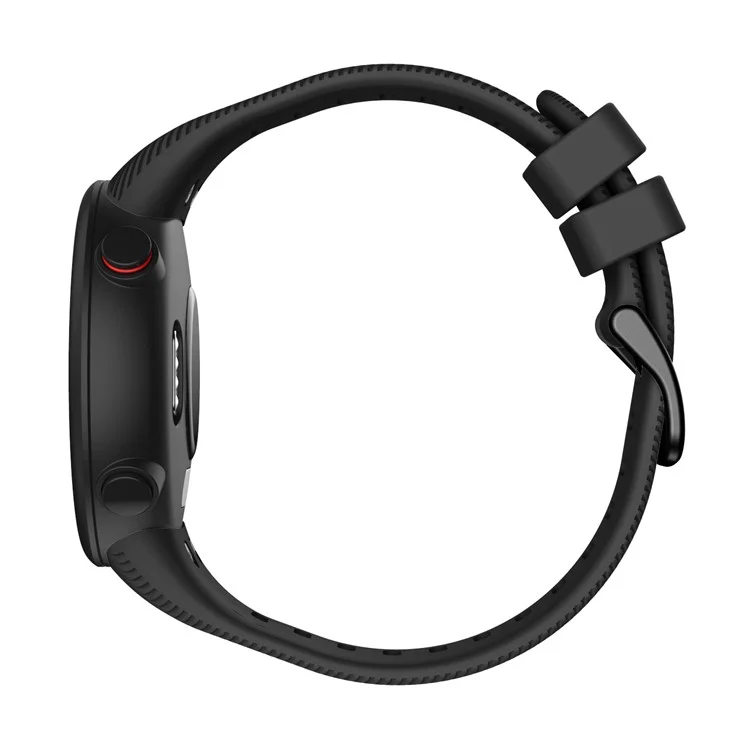 Silikon -handgelenkriemen Mit Schwarzer Schnalle Für Garmin Forerunner 45s - Schwarz