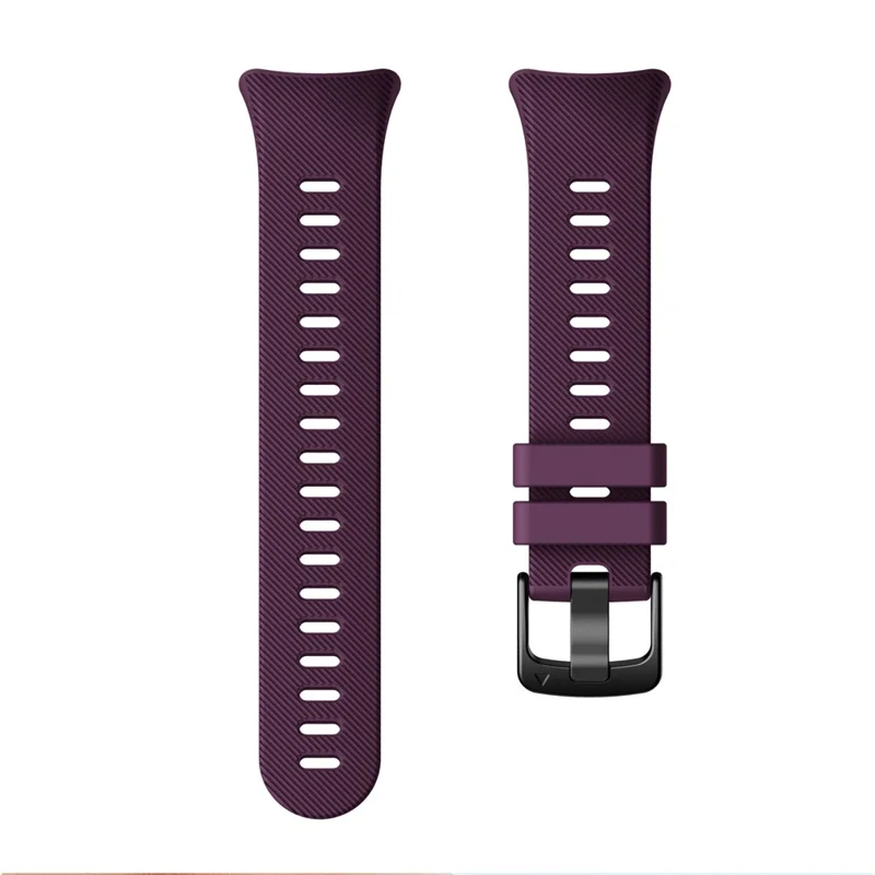 Silicone Wrist Strap with Black Buckle for Garmin Forerunner 45S - Purple