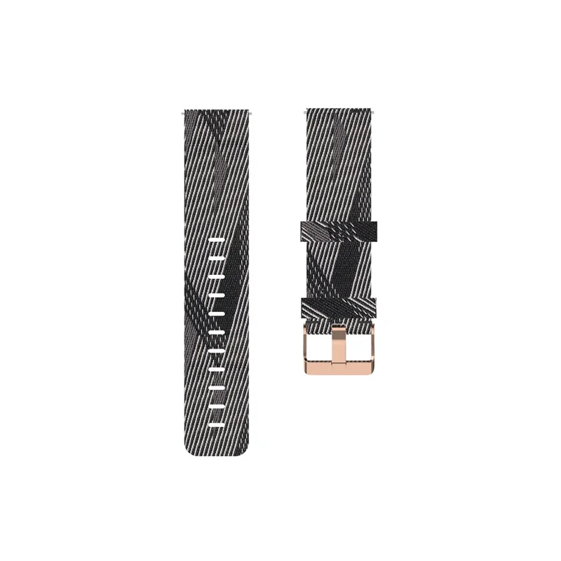 Nylon Braided Watch Band for Fitbit Versa 2/Versa Lite/Versa Blaze, Adjustable Wrist Strap Replacement - Black Stripe