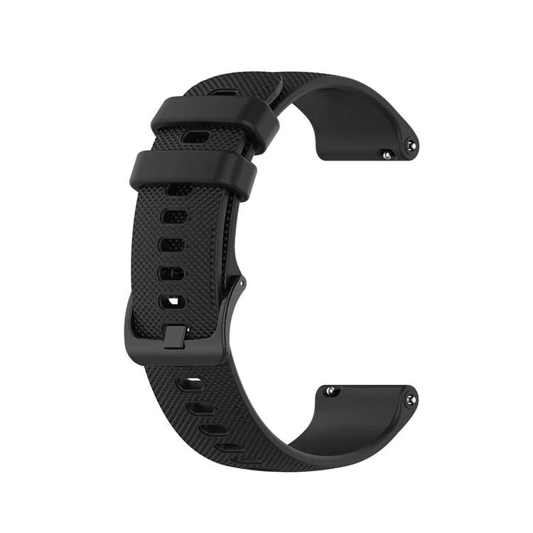 20mm Silicone Watchband Strap for Samsung Galaxy Watch 5 / Watch 5 Pro / Watch4 Classic 46mm 42mm / Galaxy Watch4 44mm 40mm / Garmin Vivoaction 3 / Vivoaction 3 Music / Venu, Grid Texture Smart Watch Band Replacement - Black