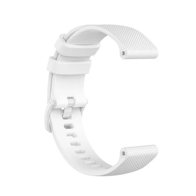 20mm Silicone Watchband Strap for Samsung Galaxy Watch 5 / Watch 5 Pro / Watch4 Classic 46mm 42mm / Galaxy Watch4 44mm 40mm / Garmin Vivoaction 3 / Vivoaction 3 Music / Venu, Grid Texture Smart Watch Band Replacement - White