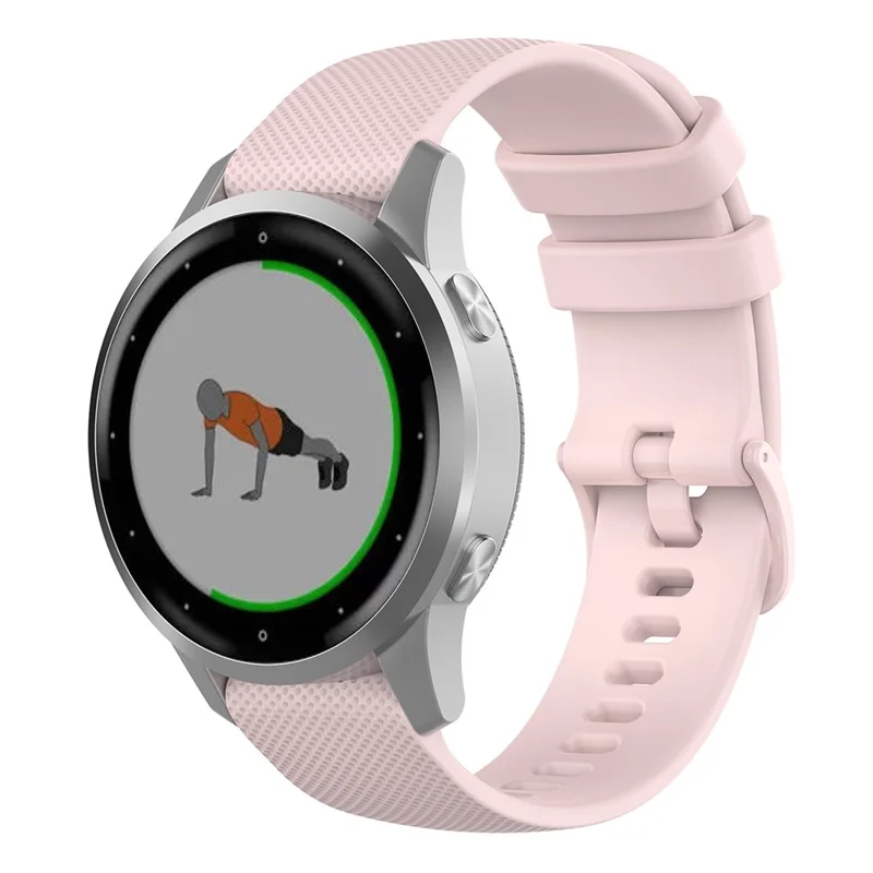 18mm Grid Texture Silicone Watch Band 18mm for Garmin Venu 4 41mm / vivomove 3S / vivoactive 4S / Forerunner 255S - Pink