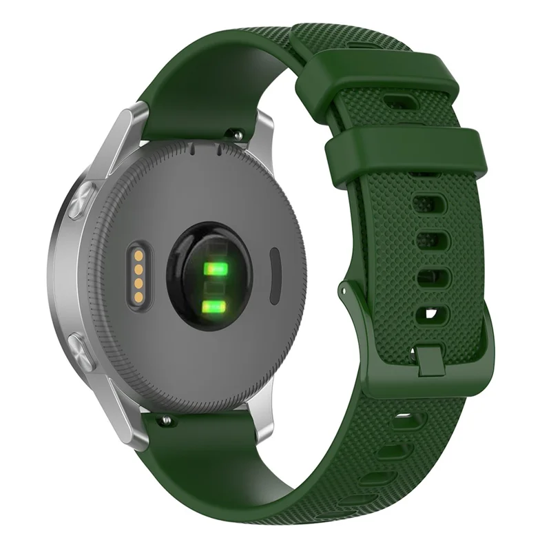 18mm Grid Texture Silicone Watch Band 18mm for Garmin Venu 4 41mm / vivomove 3S / vivoactive 4S / Forerunner 255S - Army Green