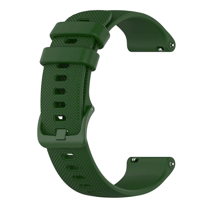 18mm Grid Texture Silicone Watch Band 18mm for Garmin Venu 4 41mm / vivomove 3S / vivoactive 4S / Forerunner 255S - Army Green