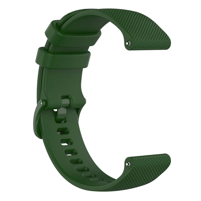 18mm Grid Texture Silicone Watch Band 18mm for Garmin Venu 4 41mm / vivomove 3S / vivoactive 4S / Forerunner 255S - Army Green