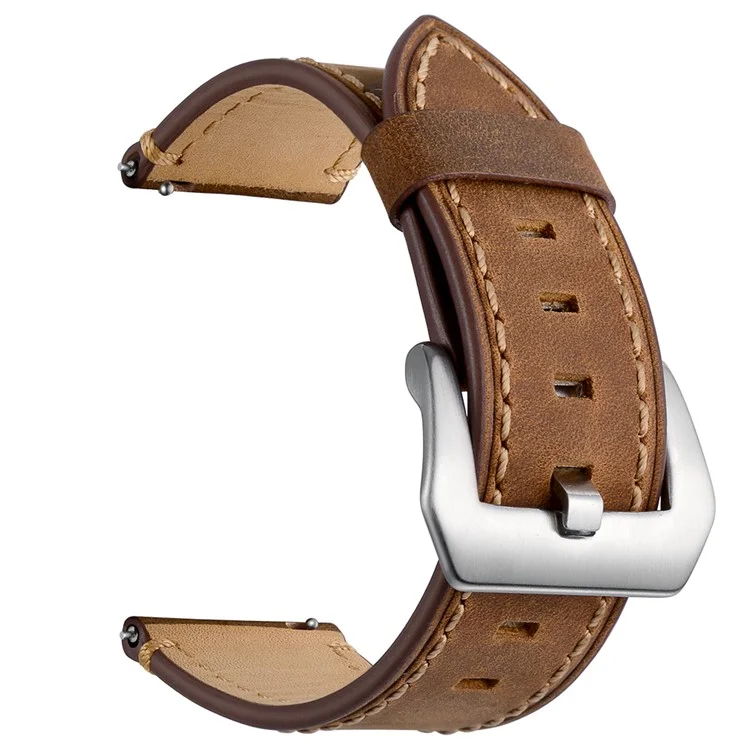 Genuine Leather Smart Watch Band For Huami Amazfit Watch 2/1 22mm - Brown