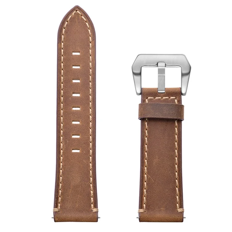 Genuine Leather Smart Watch Band For Huami Amazfit Watch 2/1 22mm - Brown
