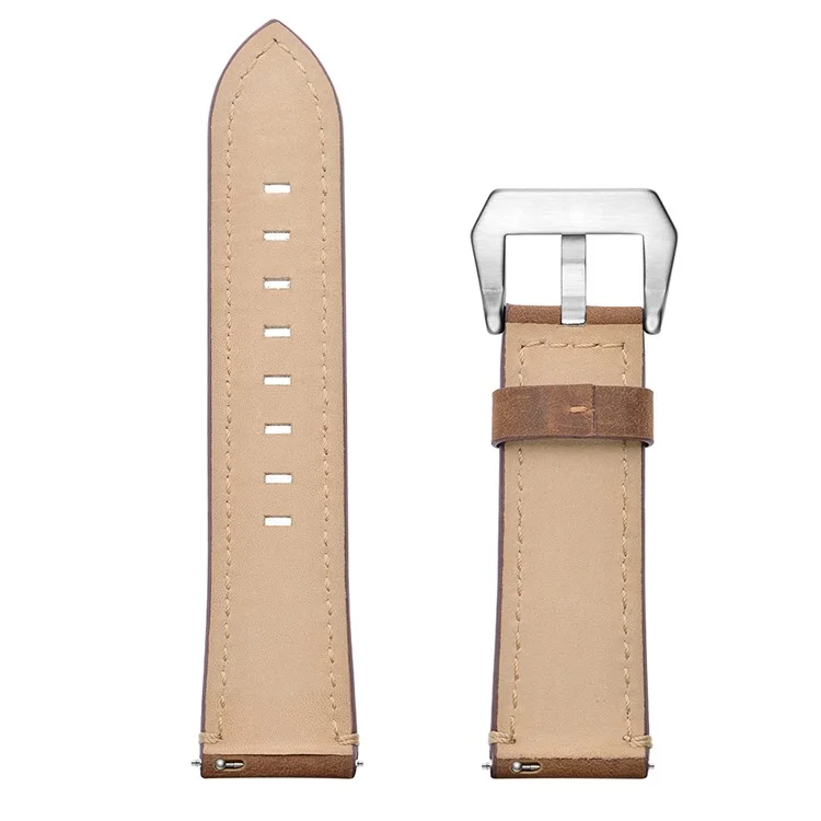 Genuine Leather Smart Watch Band For Huami Amazfit Watch 2/1 22mm - Brown