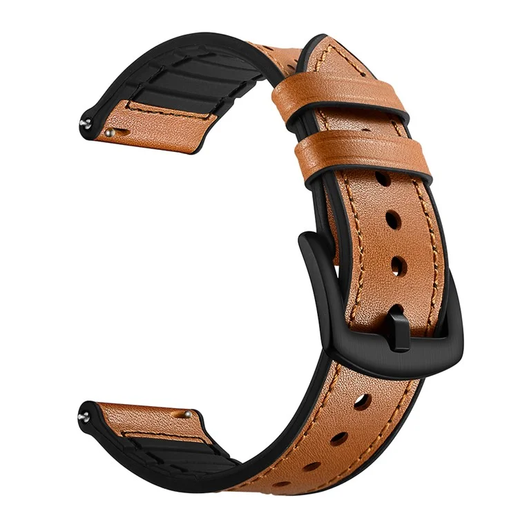 Pour Huami Amazfit Watch 2 Avec Trous Silicone Surface Sawhide Smart Watch Band - Marron