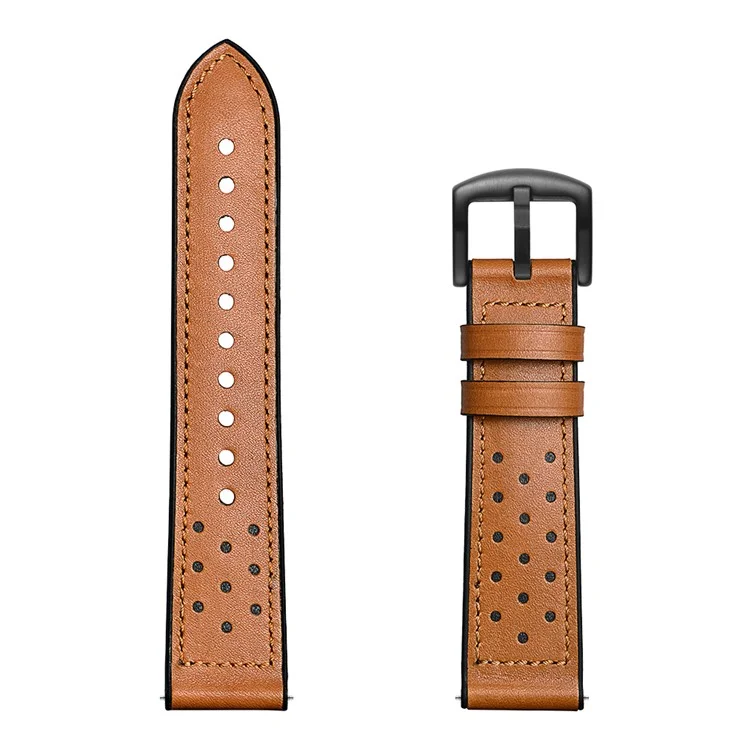 Pour Huami Amazfit Watch 2 Avec Trous Silicone Surface Sawhide Smart Watch Band - Marron