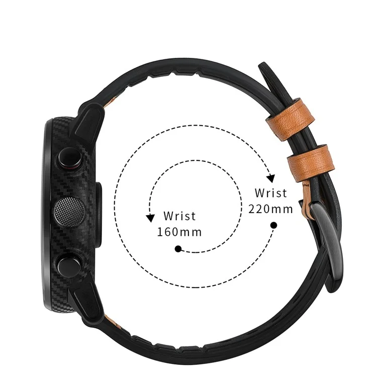 Pour Huami Amazfit Watch 2 Avec Trous Silicone Surface Sawhide Smart Watch Band - Marron