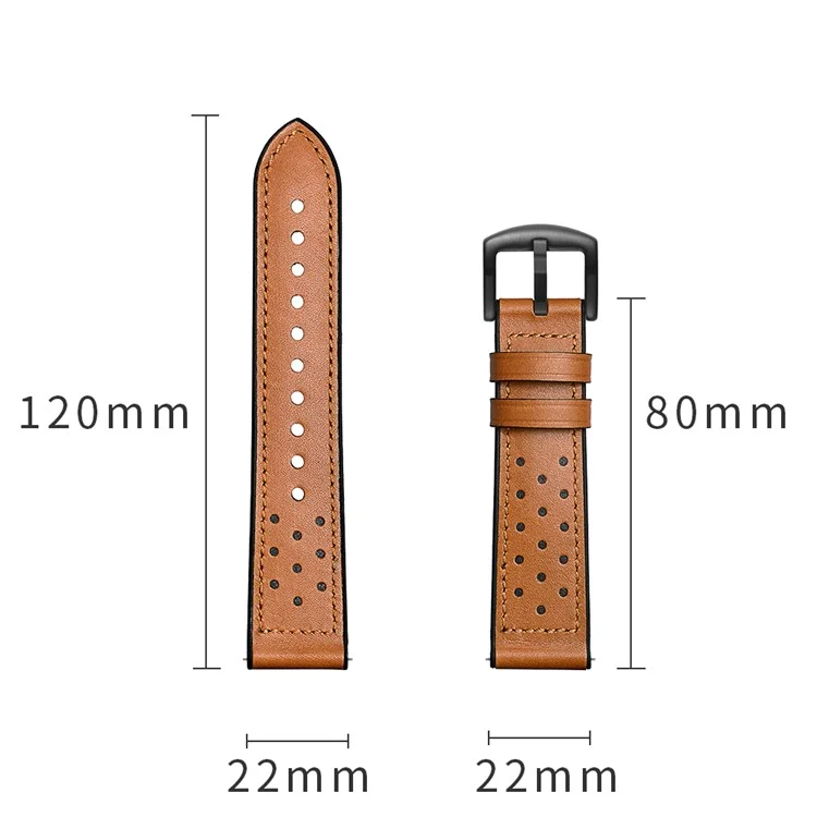 Pour Huami Amazfit Watch 2 Avec Trous Silicone Surface Sawhide Smart Watch Band - Marron