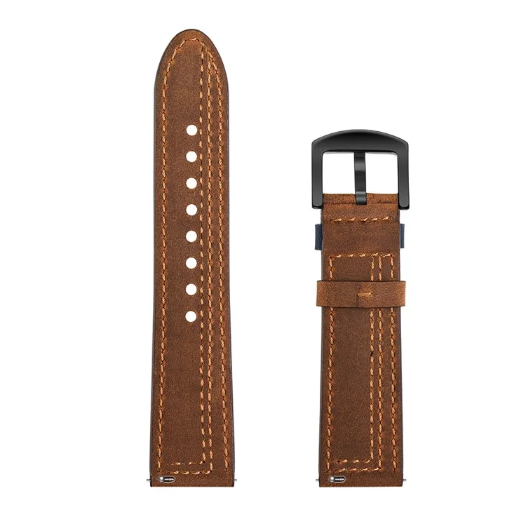 22mm Genuine Leather Coated Smart Watch Replacement Strap for Huami Watch Moto 360 / Samsung Gear S3 Frontier / S3 Classic - Brown