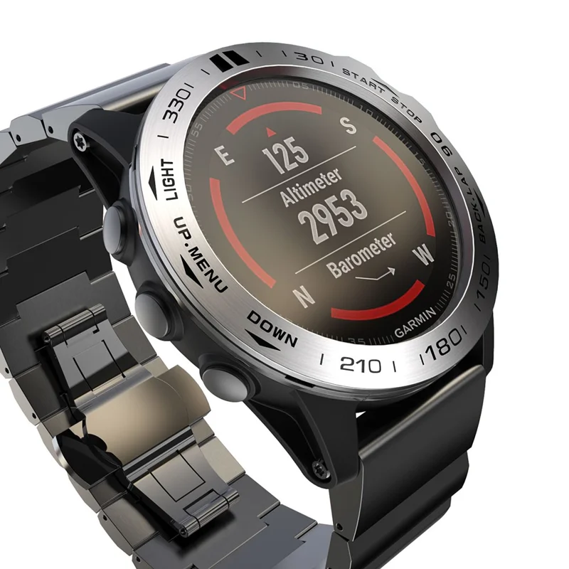 Stainless Steel Watch Bezel (Type B) for Garmin Fenix 5X/5x Plus - Silver/Black