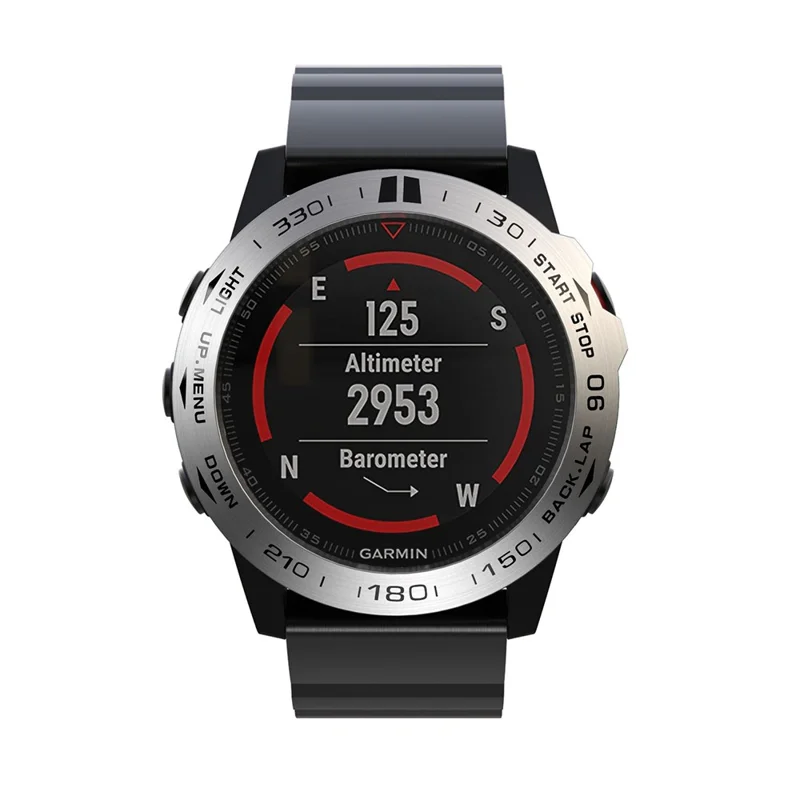 Stainless Steel Watch Bezel (Type B) for Garmin Fenix 5X/5x Plus - Silver/Black