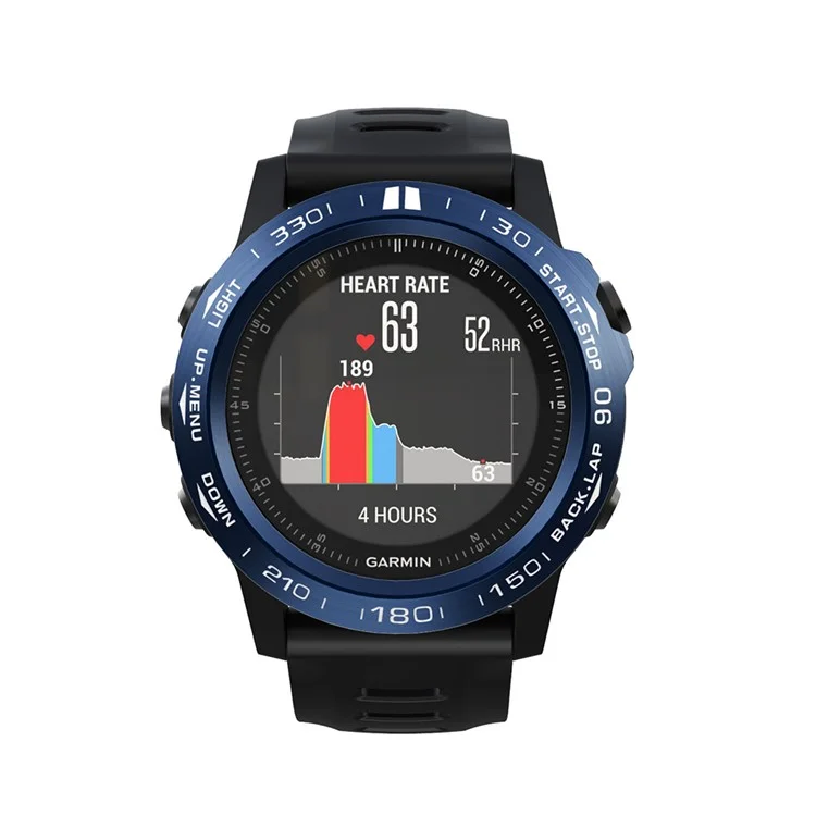 Mira la Cubierta Adhesiva de Acero Inoxidable de Anillo de Bisel (tipo b) Para Garmin Fenix ​​3/fenix ​​3 HR - Fondo Azul / Personajes Blancos