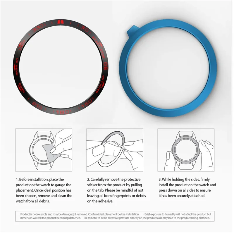 Stainless Steel Watch Bezel (Type B) Replacement for Garmin Fenix 5 - Black/Red