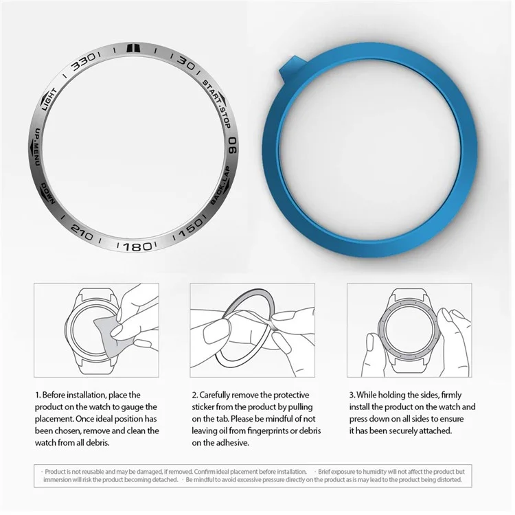 Stainless Steel Watch Bezel (Type B) Replacement for Garmin Fenix 5 - Silver/Black