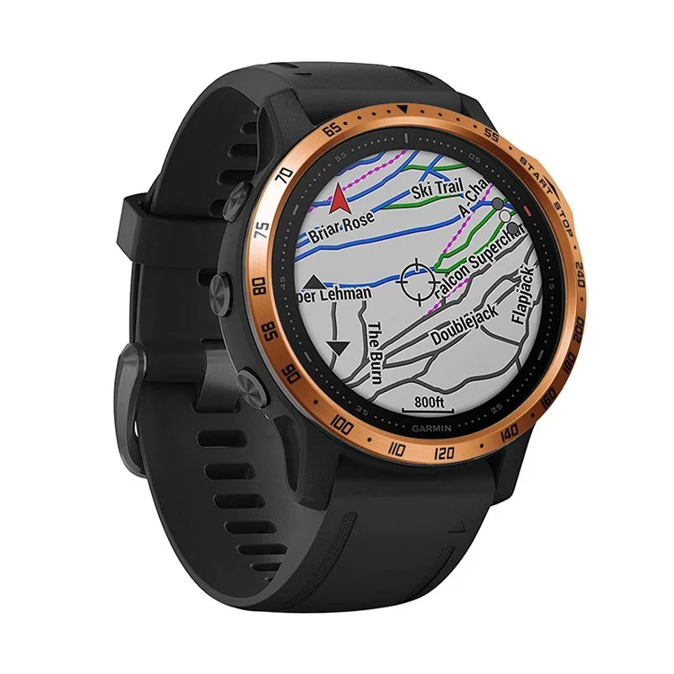 Numbers Pattern Stainless Steel Watch Bezel (Type A) for Garmin Fenix 6S/6s Pro/6s Sapphire - Rose Gold/Black