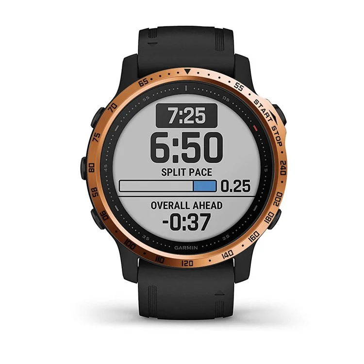 Numbers Pattern Stainless Steel Watch Bezel (Type A) for Garmin Fenix 6S/6s Pro/6s Sapphire - Rose Gold/Black