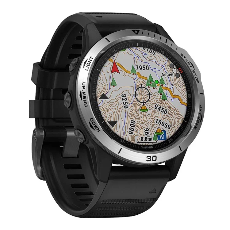 Stainless Steel Replacement Watch Bezel (Type B) for Garmin Fenix 6/6 Pro/ 6 Sapphire - Silver/Black