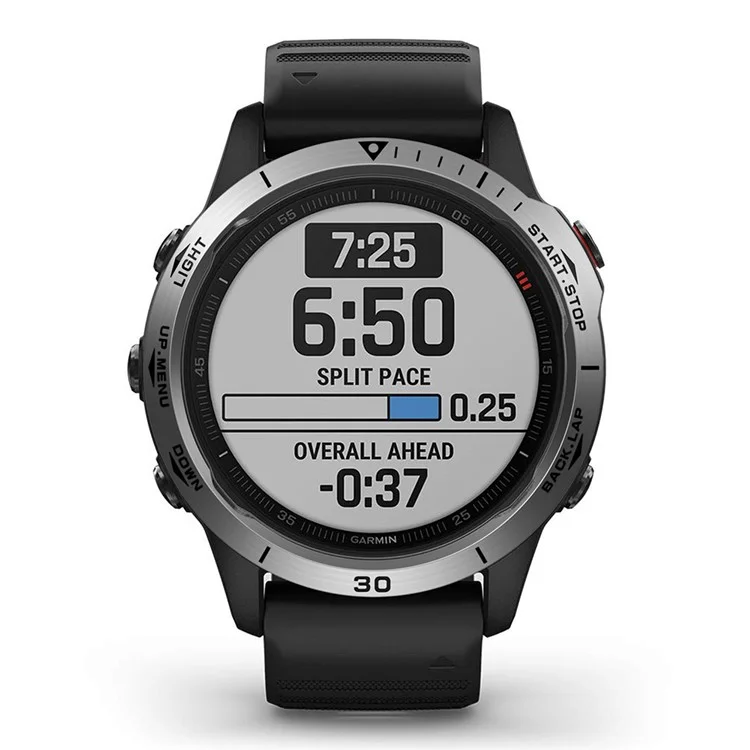 Bezel De Substituição De Aço Inoxidável (Tipo B) Para Garmin Fenix ​​6/6 Pro / 6 Sapphire - Prata / Preto