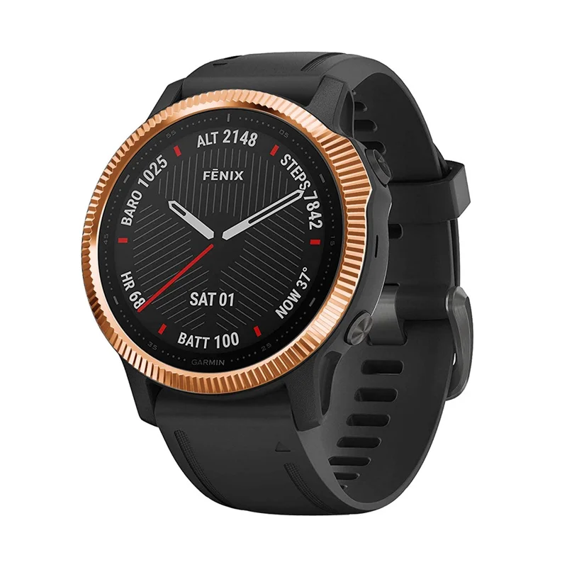 Konkav konvex yta av rostfritt stål, klockring (typ B) till Garmin Fenix 6S/6s Pro/6s Sapphire – Roséguld