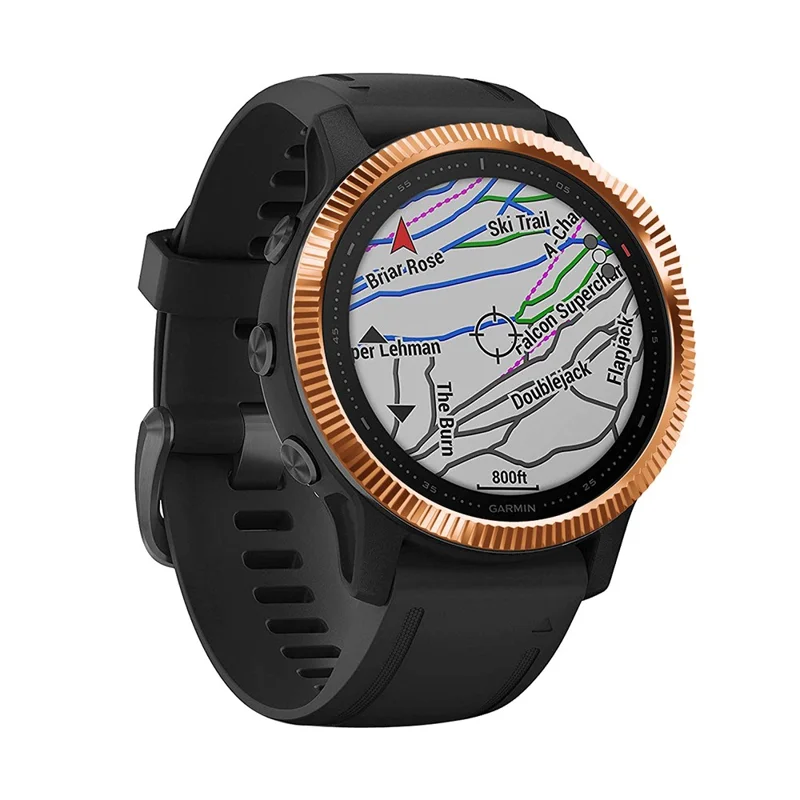 Konkav konvex yta av rostfritt stål, klockring (typ B) till Garmin Fenix 6S/6s Pro/6s Sapphire – Roséguld