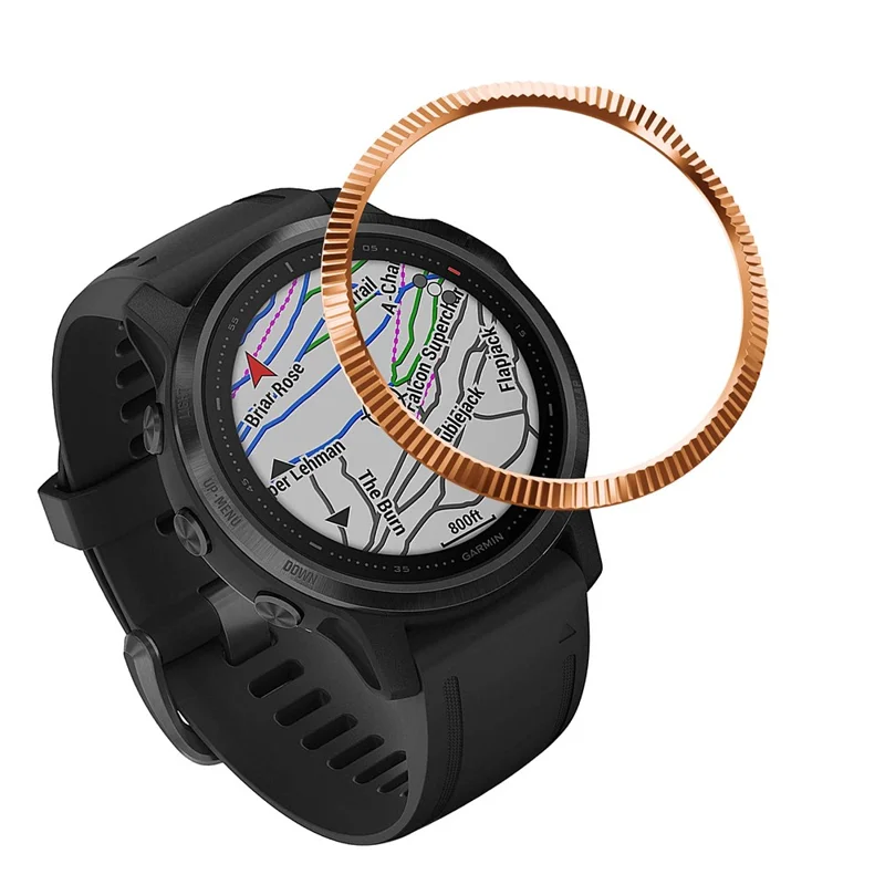 Konkav konvex yta av rostfritt stål, klockring (typ B) till Garmin Fenix 6S/6s Pro/6s Sapphire – Roséguld