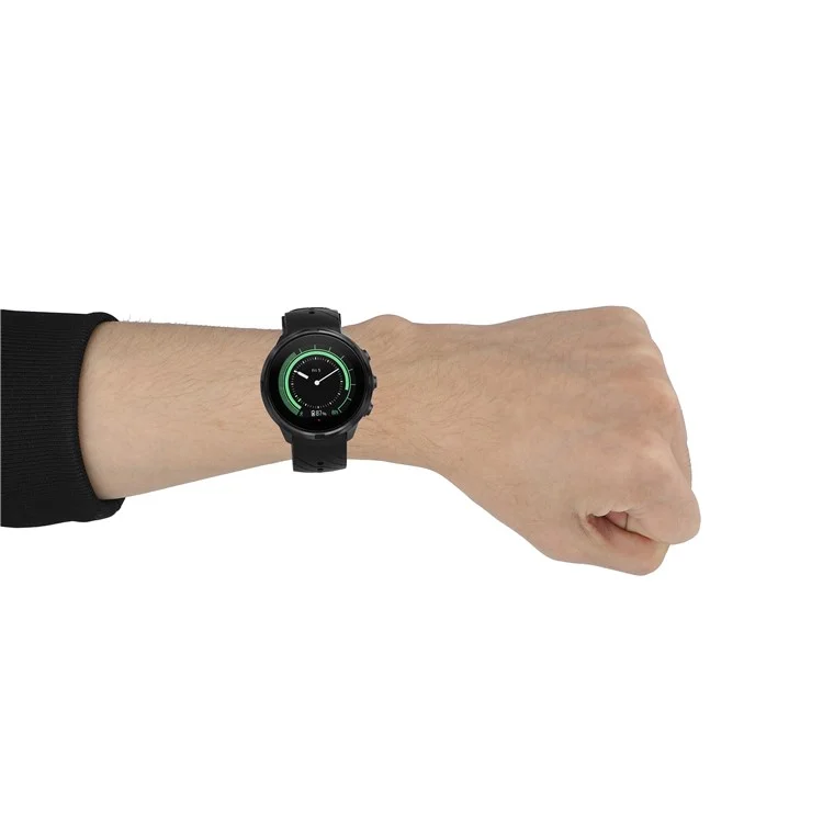 Banda de reloj inteligente de silicona de 24 mm para Suunto 9, correa de muñeca ajustable de repuesto - Negro