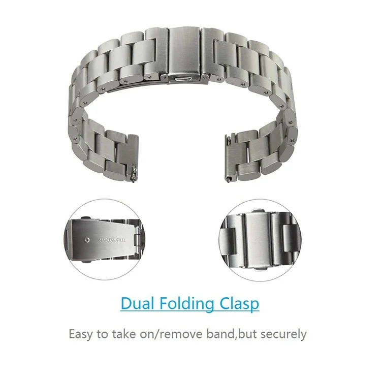 Silver Stainless Steel Watch Strap for Fossil Q Marshal gen2/Fossil Gen 4 Q Explorist HR/Fossil Gen 3 Q Explorist 22cm