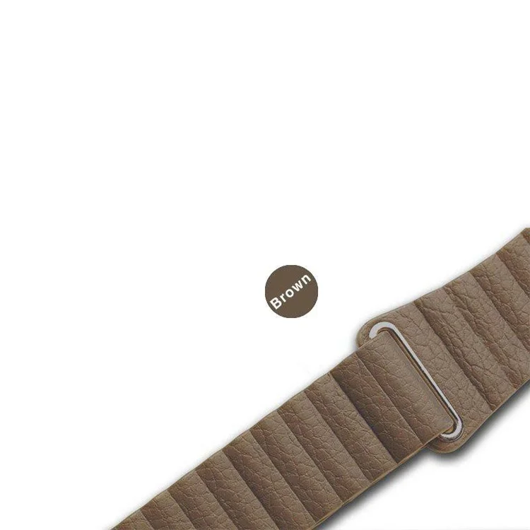 20mm Magnetic Closure Leather+Silicone Smart Watch Strap Replacement for Huawei Watch GT2 42mm - Brown