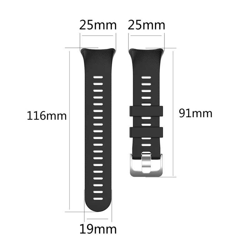 Silicone Strap Replacement Watchband for Garmin Forerunner 45/45S - Black