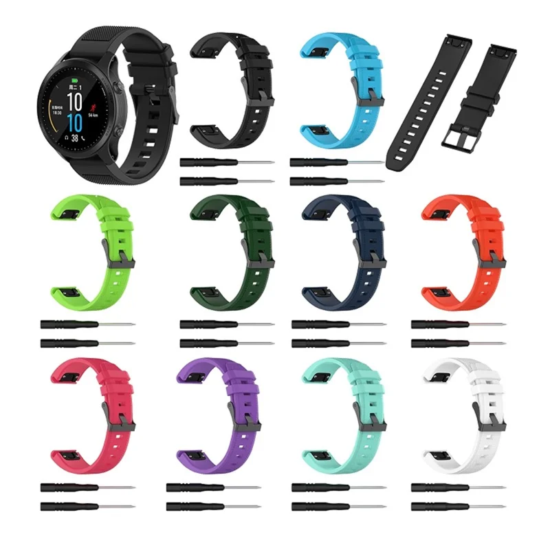 Cinta de Relógio de Silicone Para Garmin Fenix ​​5/fenix ​​5 Plus/Forerunner 935/Approach S60 Com 2 Chaves de Fenda Com 2 Chaves de Fenda - Preto