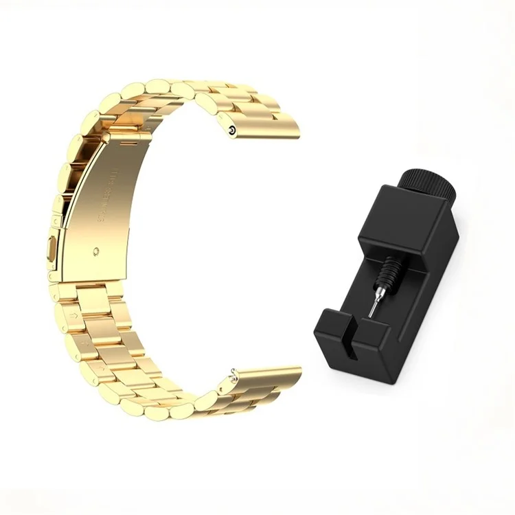 Correa de reloj de acero inoxidable de 20 mm para Huawei watch GT/Huawei GT2/Nokia Within Steel HR 40 mm Versión/Garmin Forerunner 245 Music/245/Garmin Venu/Polar Ignite 42 mm Versión - Oro