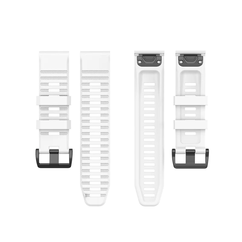 Rubber Smart Watch Band Replacement Strap [26mm Width] for Garmin Fenix 7X/Fenix 6x/5x - White