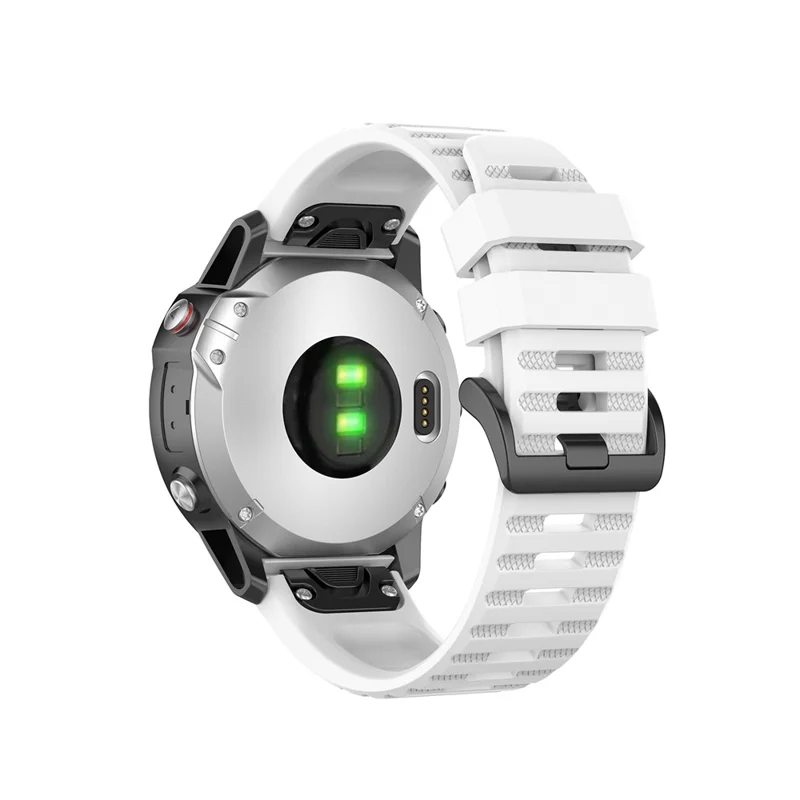 Rubber Smart Watch Replacement Band [22mm Width] for Garmin Fenix 6/5 - White
