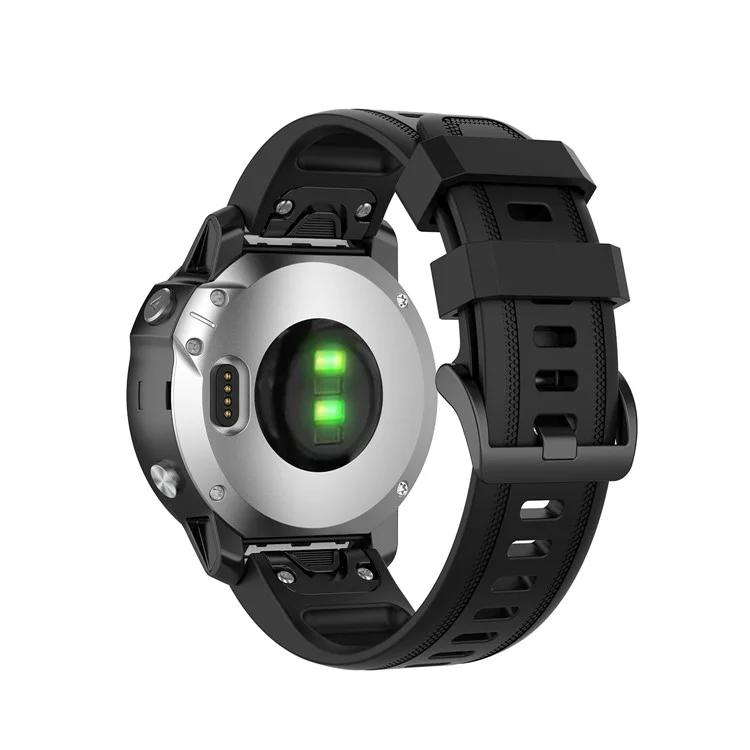 Резина Smart Watch Seconnace Band [20 Мм Ширина] Для Garmin Fenix ​​7s / Fenix ​​6s / 5s - Чернить