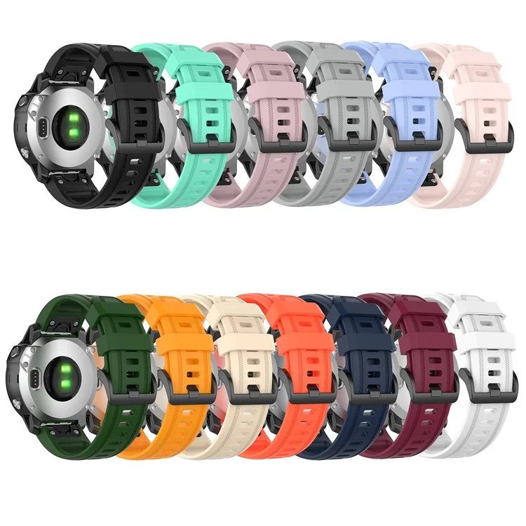 Banda De Substituição De Relógio Inteligente De Borracha [20mm Largura] Para Garmin Fenix ​​7s / Fenix ​​6S / 5S - Preto