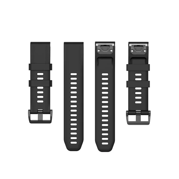 Rubber Smart Watch Replacement Band [20mm Width] for Garmin Fenix 7S/Fenix 6S/5S - Black