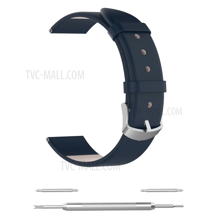 22mm Leather Watch Band Replacement Strap for Xiaomi Watch Color - Dark Blue