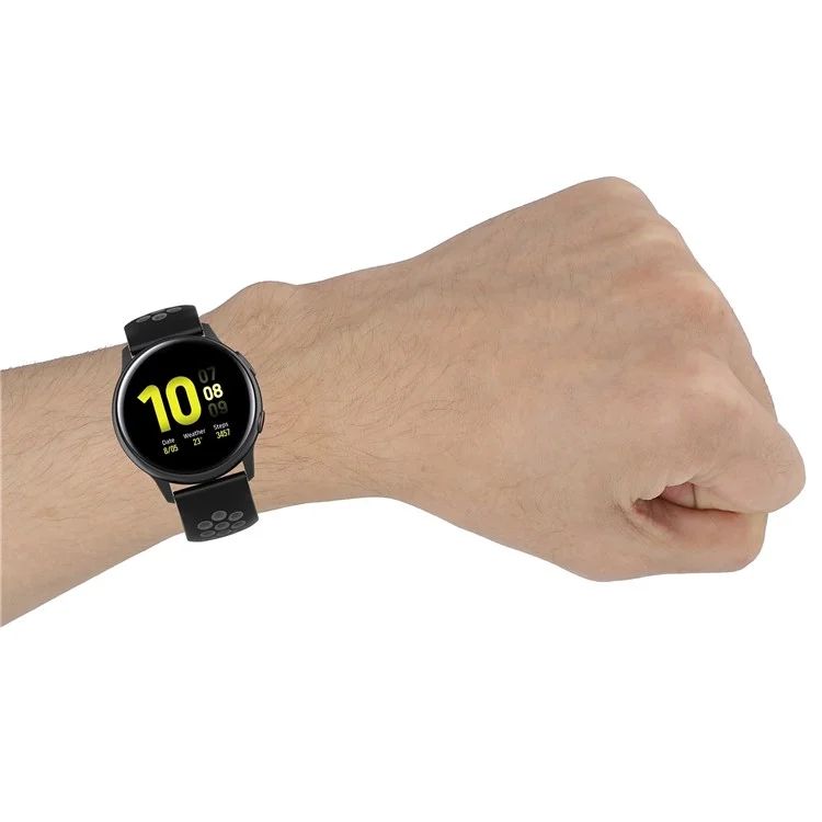 Cinturino intelligente per orologio Samsung Galaxy Watch Active/Active2 in policarbonato bicolore da 20 mm - Nero/Grigio