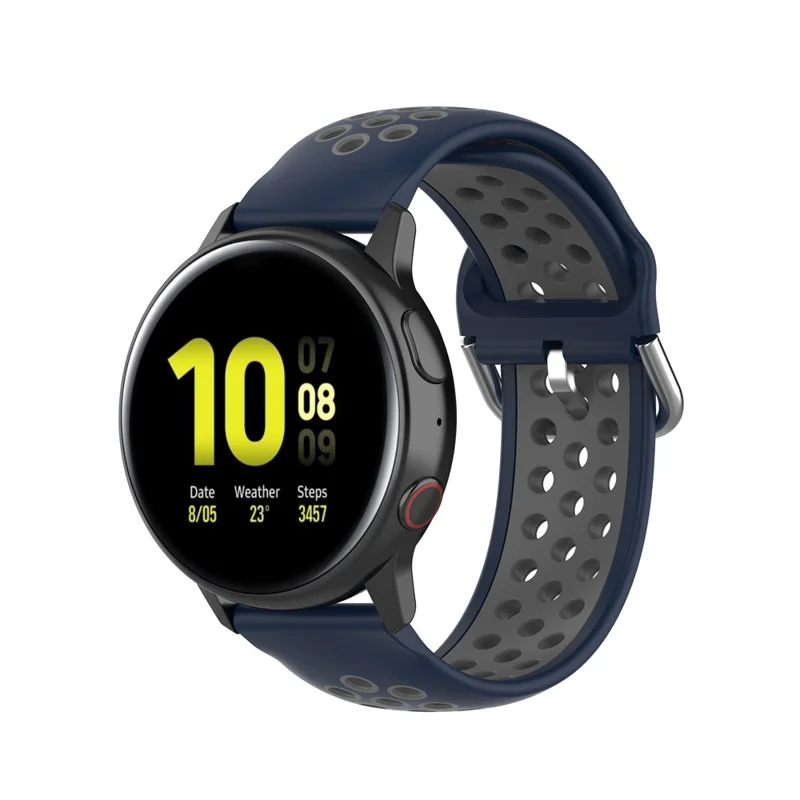 20mm Dual-color PC Replacement Smart Watchband for Samsung Galaxy Watch Active/Active2 - Dark Blue/Grey