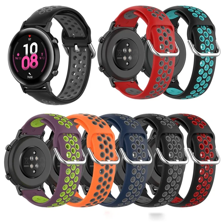 Ремешок для умных часов Dual-color PC Replacement Smart Watch Strap для Honor MagicWatch 2 42MM/Huawei Watch GT2 42MM - Черный/Серый